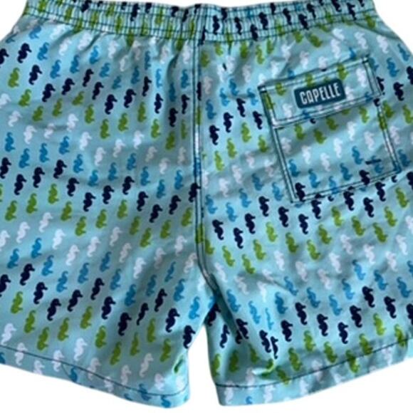 "CAPELLE" Mens Swim Trunks SZ XL Drawstring Sea Horses Beach Vacation 2 Layers - Picture 2 of 12